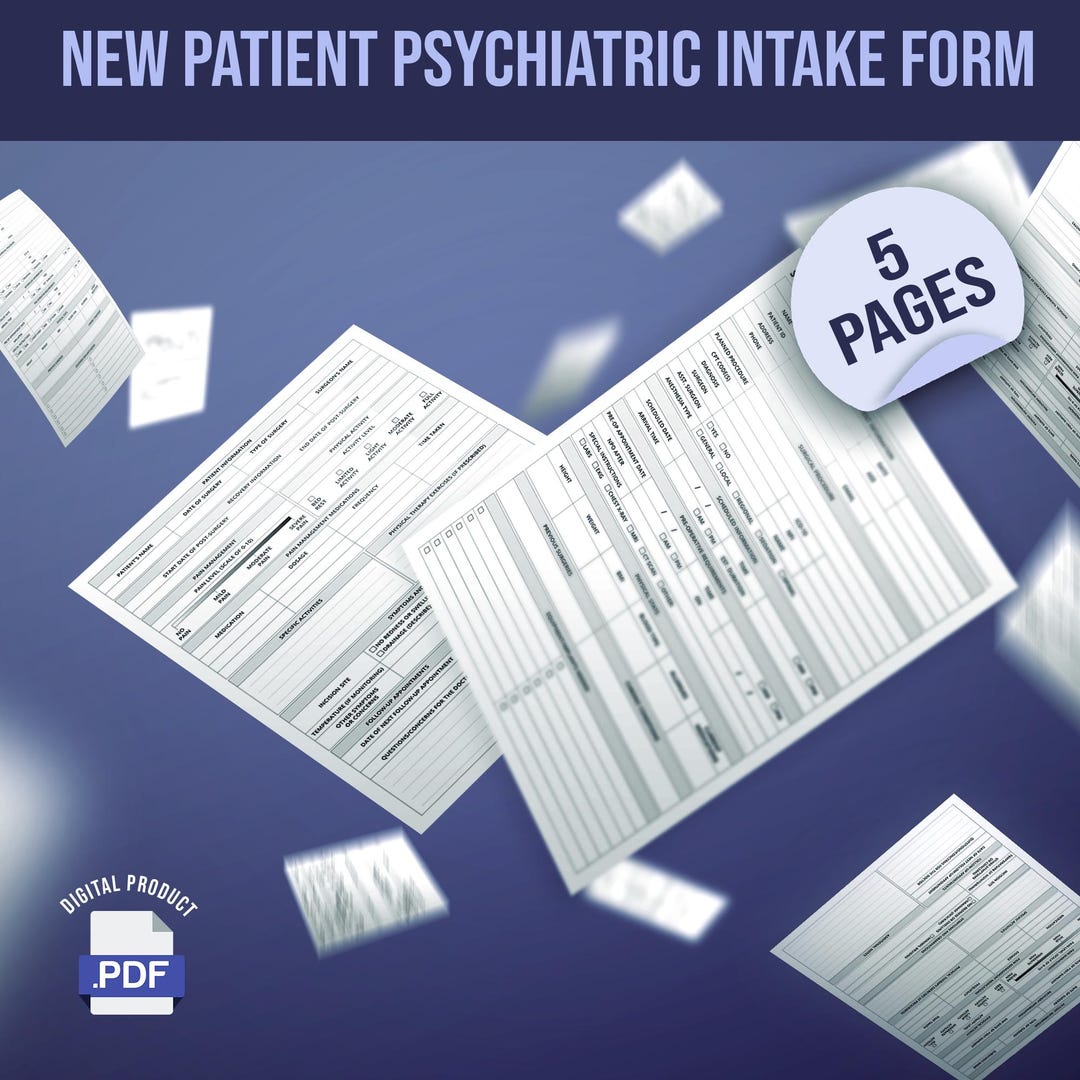 Form R For Psych New Patient Psychiatric Intake Form - Etsy
