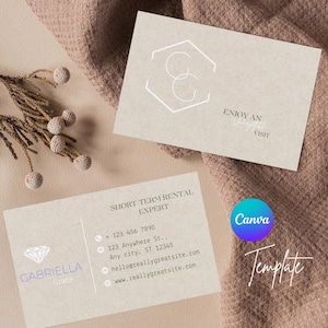 Modèle de carte de bienvenue Airbnb Carte de remerciement Canva modifiable pour les invités Modèle imprimable de marketing de location à court terme pour hôte de location de vacances