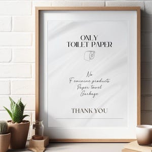 Placa de banheiro Airbnb, somente descarga, placa de papel higiênico, sistema séptico, decoração de banheiro, placa de aluguel por temporada, não dê descarga, placa Airbnb Canva para impressão
