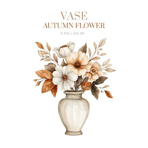 Autumn Flowers Clipart, Watercolor Autumn Florals Vase, Fall Floral Illustrations, Fall Clipart, Fall Bouquets, Fall Wreaths,Autumn Bouquets