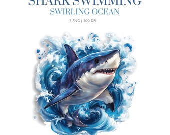 Shark Clipart PNG, Graphics Shark, Shark clipart Illustration PNG, White Shark Clipart, Angry Shark images, Printable Watercolor clipart