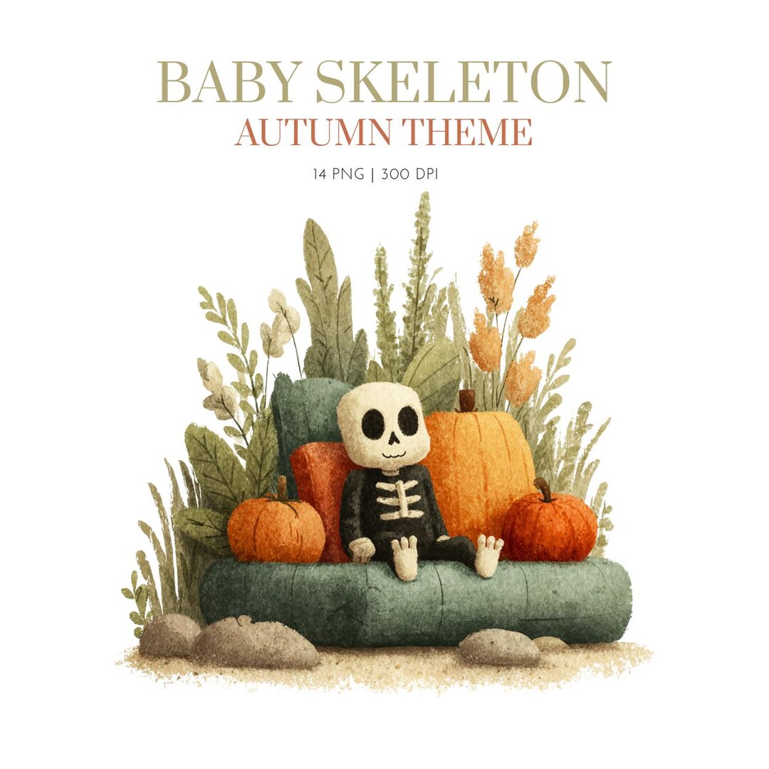 Fall Skeleton Background Pattern Fall Skeleton PNG, Autumn Skeleton Clipart, Fall Skeleton Design, Cute ...