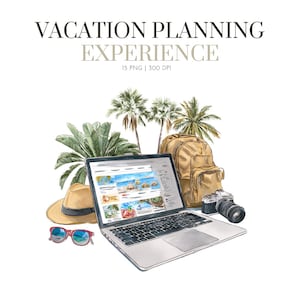 Watercolor Travel Clipart, Summer Vacation Holiday Clipart, Travel Landscape Clipart, Holiday Clipart, Vacation Holiday Graphics, Vacation