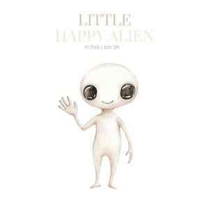 Cute Alien Clipart, Alien Clipart, Boy Birthday Clipart, alien cartoon, space clipart, aliens clipart png, Nursery clipart for kid,alien II