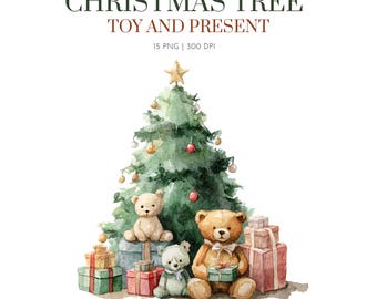 Clipart aquarelle de sapins de Noël, Clipart de sapin de Noël, Illustrations de Noël, pin, clipart sapin hiver, clipart pin hiver