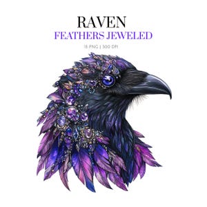 Raven Jeweled Clipart, Raven crow bird Clipart PNG, Raven And Jewelry Clipart, Halloween crow, Gothic clipart, Crow Bird clipart, Raven art