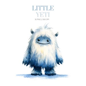 Süße Baby Yeti Clipart, Aquarell Winter Clipart, süße Monster PNG, Aquarell Yeti, Yeti-Grafikdesign, Yeti Bilder Png, Bigfüße Clipart