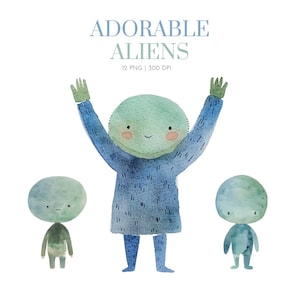 Cute Alien Clipart, Alien Clipart , Boy Birthday Clipart, alien cartoon, space clipart, aliens clipart png , Nursery clipart for kid,alien I