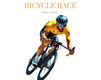 Clipart di gara ciclistica, Clipart di ciclismo, Gara ciclistica su strada, Sport ciclistico, Clipart acquerello di ciclismo, Gara ciclistica, Corsa del Tour de France, Corsa ciclistica