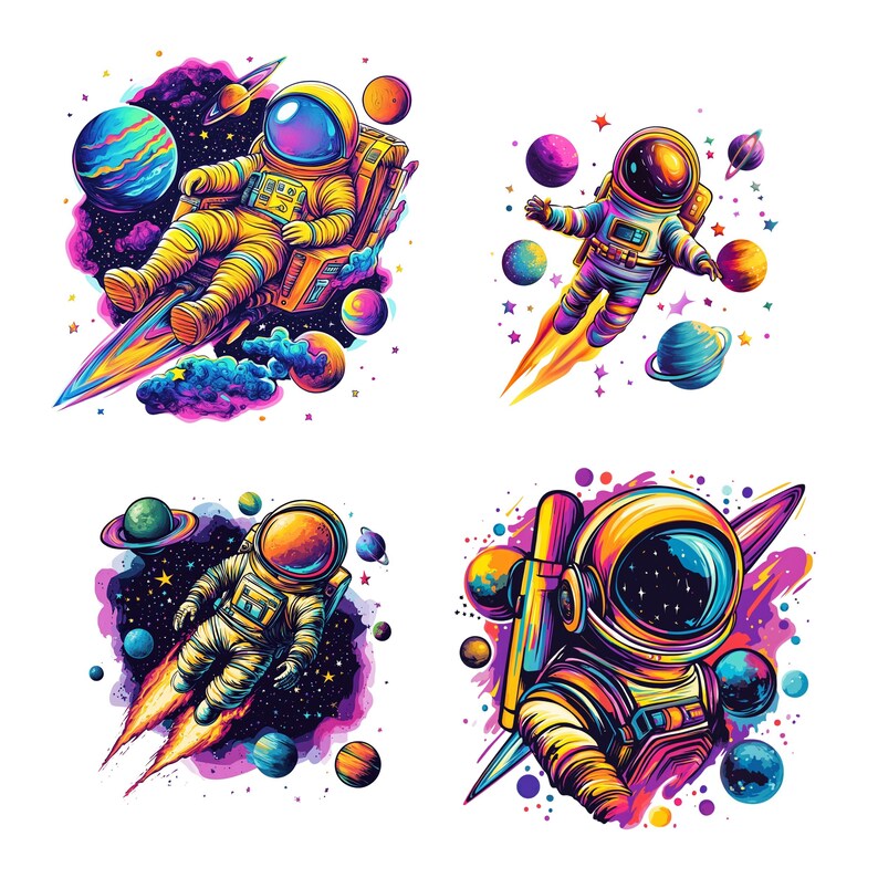Astronaut Outer Space Clipart, Planets Clipart Set, Astronaut Png ...