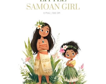 Chica samoana en acuarela, tatuaje samoano, chica polinesia, chica samoana en acuarela, ilustración samoana