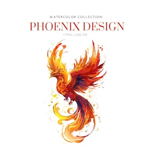 Phoenix Clipart Fire Phoenix PNG, créature magique Bundle PNG flamme graphiques, Phoenix clipart png, oiseau de feu, oiseau de feu Phoenix clipart png