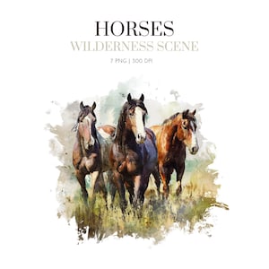Wilderness horse clipart, Wild horse png, horse wall decor, horse png, horse sublimation clipart,horse images, Horse wilderness png, Horses