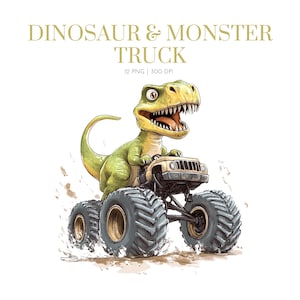 Monster Truck e dinosauro T-Rex Png, design di camion dinosauro, monster truck dinosauro, monster truck png, camion png, veicolo estremo, monster truck