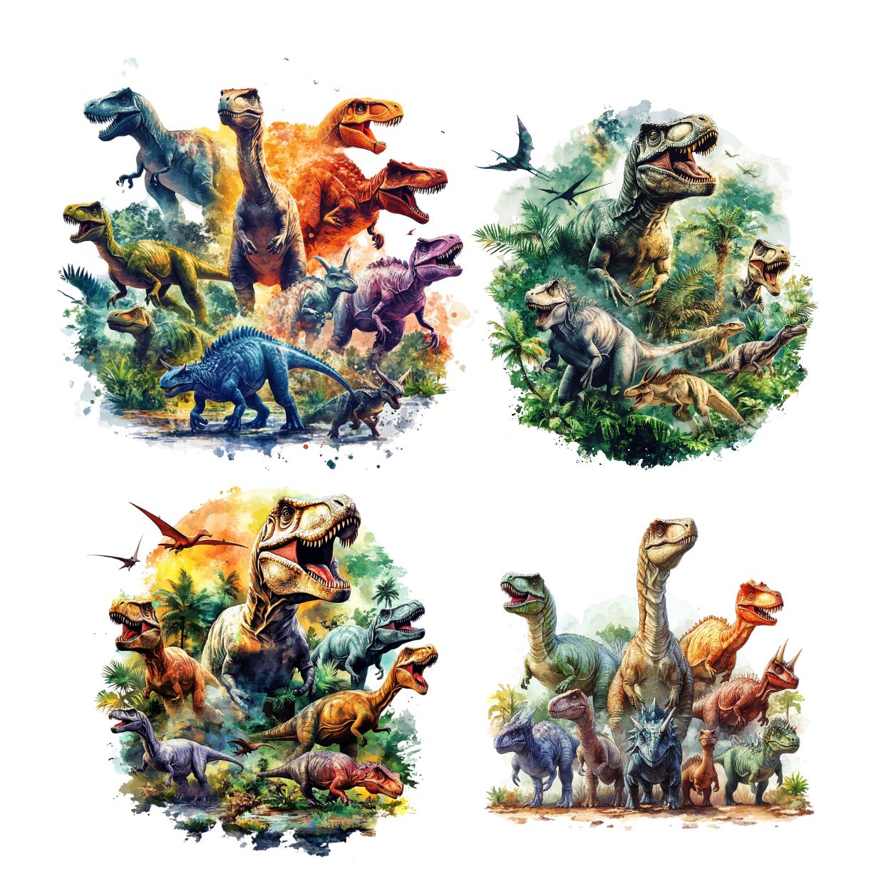 Watercolor Dinosaurs Clipart Png, Jurassic Dino Clipart, Prehistoric ...