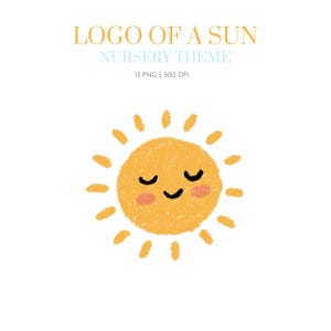 Watercolor Cute Sun Clipart, Sun logo, Watercolor Sun, Summer Sunshine, Happy Sun Nursery art, Happy Smiling Sun, Sun clipart nursery png