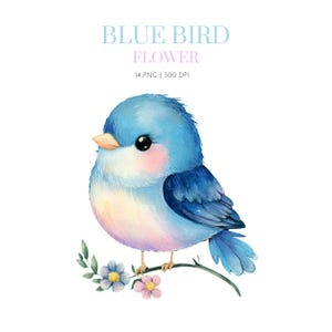 Floral Bird Clipart, Watercolor Bird flowers clipart, Bird And Blossom,Bird Floral clipart,Bird floral images Clip art , Bird clipart design