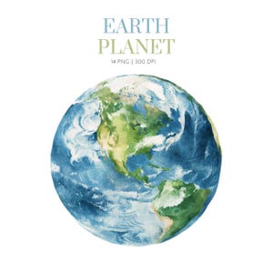 Watercolor Earth Clipart, Globe Planet Images, Earth Planet clipart png, Earth Design, Planet clipart, Earth Graphic Design clipart, Globe