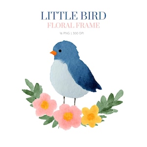 Floral Bird Clipart, Bird flowers wreath clipart, Bird and wreath ,Bird Floral clipart,Bird floral images Clip art , Bird clipart design png