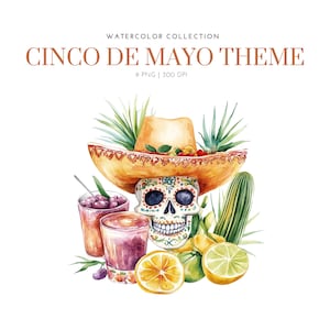 Cinco de Mayo PNG, Fiesta Clipart, Mexicaanse kunst, Cinco De Mayo thema, Cactus, Sombrero, Mexicaans Festival, Cinco de Mayo clipart, Cinco de Mayo