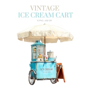 Ice Cream Cart Shop, Ice cream Scoop PNG, Ice Cream Shop Clipart,Vintage ice cream cart, Waffle Cone, ice cream clipart, ice cream clipart