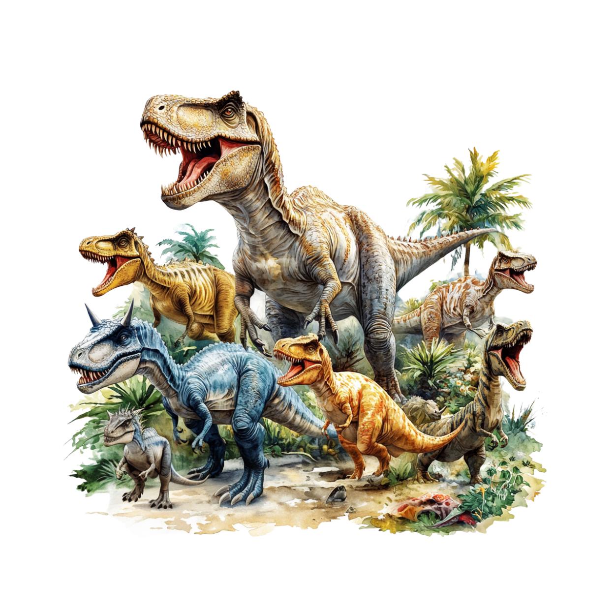 Watercolor Dinosaurs Clipart Png, Jurassic Dino Clipart, Prehistoric ...