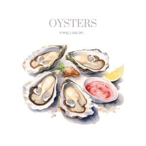 Oysters Clipart, Oyster Dish PNG, Sea Food clipart ,Oyster image png, Watercolor Oyster Png, Oyster Dish Digital Clipart, oyster with sauce
