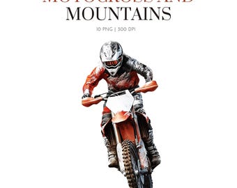 Dirt Bike Clipart, Motocross Clipart, Motorcycle, Motocross clipart, motocross watercolor, motocross image, motocross PNG, motocross nursery