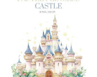 Aquarell Prinzessin Schloss Clipart, Märchen Prinzessin Schloss PNG, Prinzessin Geburtstag Schloss, Schloss Clipart, Babyparty, Geburtstagskind png