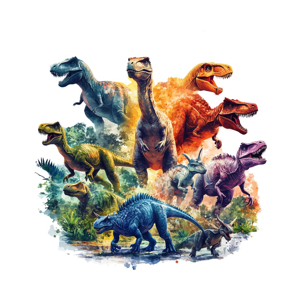 Watercolor Dinosaurs Clipart Png, Jurassic Dino Clipart, Prehistoric ...
