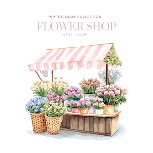 Bloemenwinkel aquarel clipart, bloemenmarkt, bloemenwinkel, bloemenwinkel staand, lente afbeelding, bloeiend, bloemenwinkel png, bloemenmarkt