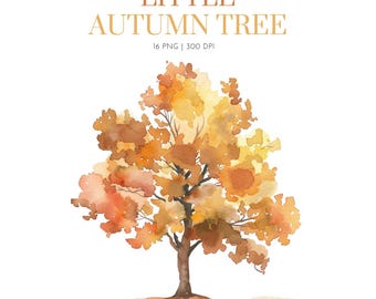 Autumn Trees Clipart, Watercolor Autumn Tree clipart, Fall clipart, Autumn theme clipart, autumn clipart, autumn trees, autumn landscape png
