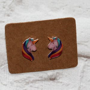 Horse Jewelry Pink Unicorn Earrings Cute Earrings Teeny Tiny Earrings