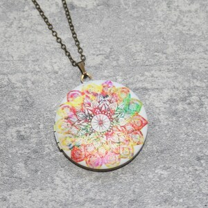 Mandala Locket Necklace, Geometric Necklace, Geometric Jewelry