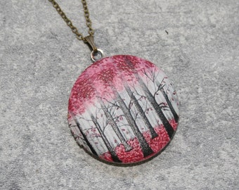 Collier de médaillon d’arbre, collier de forêt de bois