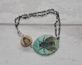 Pulsera de abeja, pulsera de abeja bumble, pulsera de barra de abeja sin miel