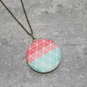 Geometric Locket Necklace, Triangles Necklace, Geometry Jewelry