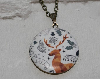 Deer Locket Necklace, Fawn Necklace, Woodland Jewelry, Animal Jewelry