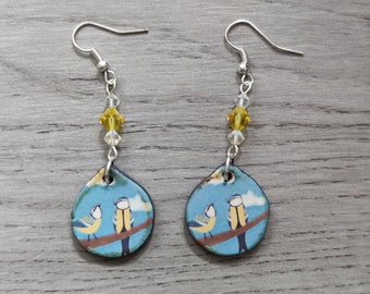 Bird Statement Earrings, Animal Jewelry