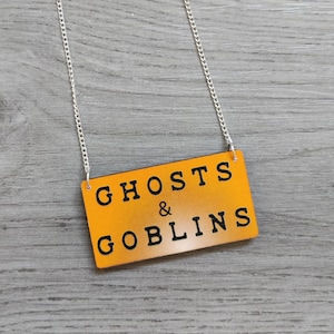 Halloween Ghosts & Goblins Collar, Joyería de madera
