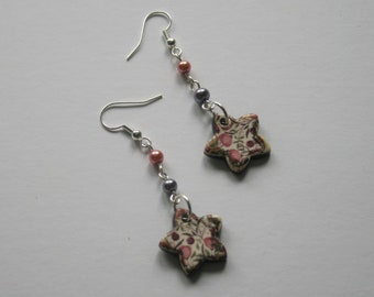 Pink Flower Statement Earrings, Floral Jewelry