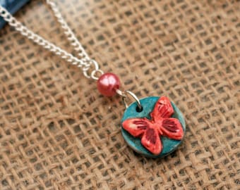 Collar de mariposa rosa, colgante de mariposa, joyería de animales, regalo de dama de honor