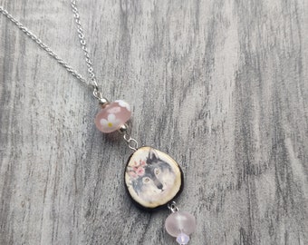 Collar de declaración de lobo, colgante de lobo, bosque, collar de animales