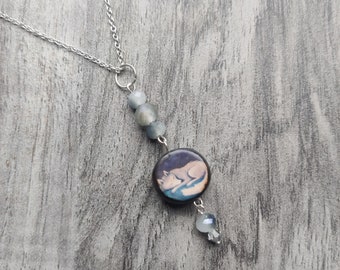 Wolf Statement Necklace, Wolf Pendant, Woodland, Animal Necklace