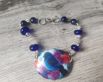 Blue Bird Bracelet, Bird Bracelet, Bird Bar Bracelet