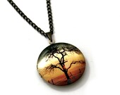Tree Locket Necklace, Woodland Forest Necklace