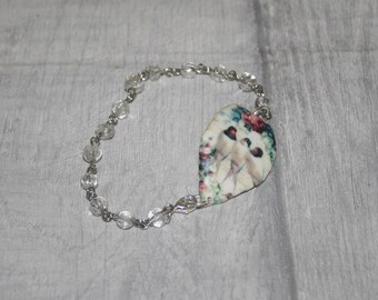 Pulsera de pájaro blanco, pulsera de pájaro, pulsera de la barra de pájaro