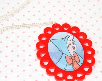 SALE Fairy Godmother Illustration Necklace OOAK