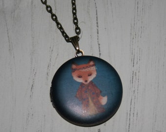 Fox Locket Necklace, Vixen Necklace, Woodland Jewelry