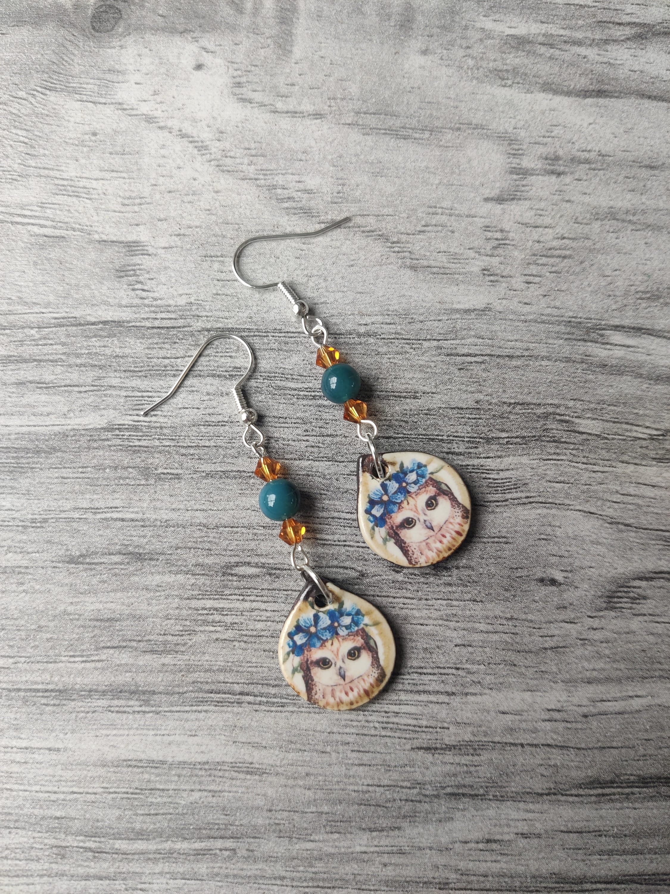 Owl Statement Earrings, Animal Jewelry, Bird Earrings